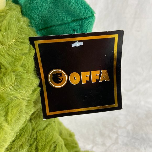 Goffa Plush Dinosaur Triceratops Sitting Green Cute Stuffed Animal 10" NWT - Picture 7 of 9